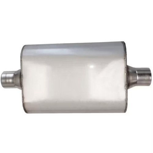 MAX-569490 Muffler 2.25" Center Inlet/2.25" Center Outlet OUT OF Stainless steeL/ Auto Exhaust/ Reversible Design