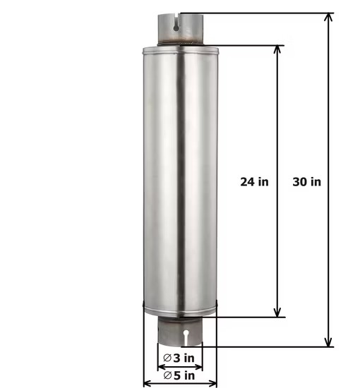 MAX-569636 Muffler 3" Center Inlet/3" Center Outlet OUT OF STEEL/ Car Exhaust/Exhaust pipe/Universal muffler