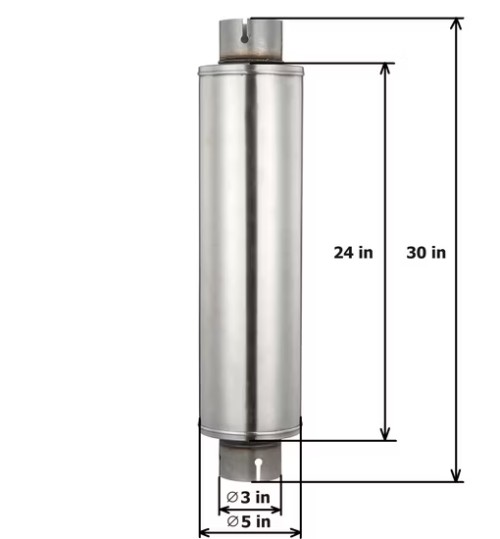 MAX-569636 Muffler 3" Center Inlet/3" Center Outlet OUT OF STEEL/ Car Exhaust/Exhaust pipe/Universal muffler