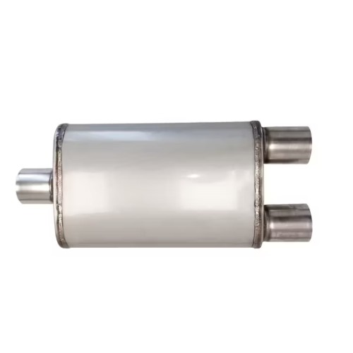 MAX-569520 Muffler 2.5" Center Inlet/2.5"x2 Offset Outlet OUT OF Stainless steel/ Car Exhaust/Ehaust Pipe/Tailpipe