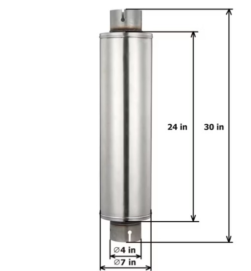 MAX-569629 Muffler 4" Center Inlet/4" Center Outlet OUT OF STEEL/ Car Exhaust/Exhaust pipe/Universal muffler