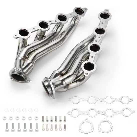 MAX-569162 Exhaust Header &nbsp;Manifold Kit With Gasket &amp; Bolts &amp; Nuts Compatible For CHEVY LS1 LS2 LS3 LS6 LS7 SHORTY CHEVELLE CAMARO