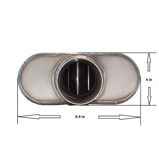 MAX-569520 Muffler 2.5" Center Inlet/2.5"x2 Offset Outlet OUT OF Stainless steel/ Car Exhaust/Ehaust Pipe/Tailpipe