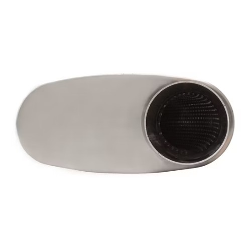MAX-569575 Muffler Oval 2.5" Offset In / 2.5" Offset Out Stainless Steel Exhaust