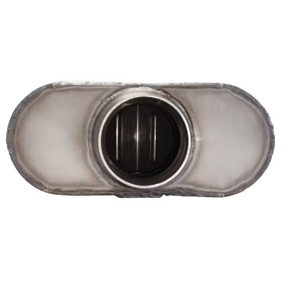 MAX-569490 Muffler 2.25" Center Inlet/2.25" Center Outlet OUT OF Stainless steeL/ Auto Exhaust/ Reversible Design