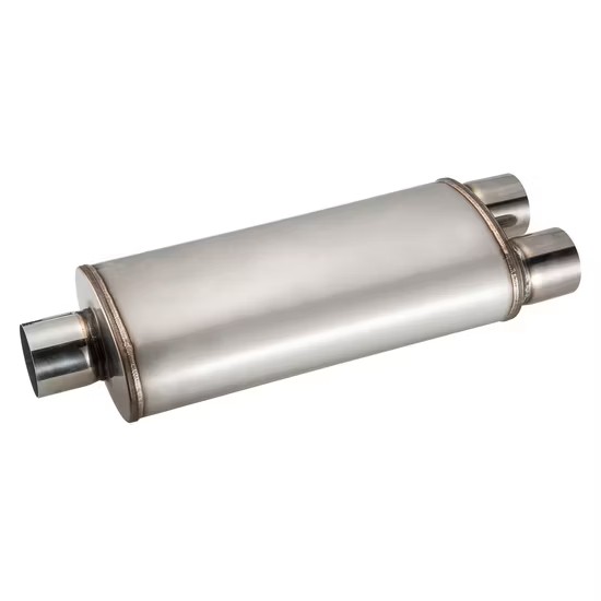 MAX-569537 Muffler 2.5" Center Inlet/2.5"x2 Offset Outlet OUT OF Stainless steel/ Car Exhaust/Exhaust Pipe/Tailpipe/Cylinder muffler