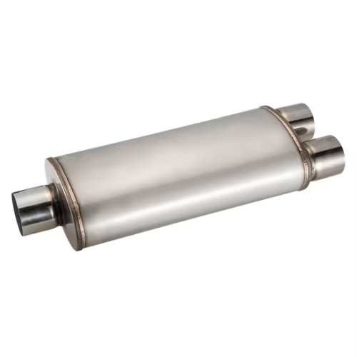 MAX-569537 Muffler 2.5" Center Inlet/2.5"x2 Offset Outlet OUT OF Stainless steel/ Car Exhaust/Exhaust Pipe/Tailpipe/Cylinder muffler