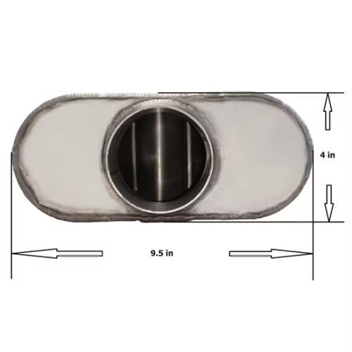 MAX-569483 Muffler 2.5"Center Inlet /2.5"x2 Offset Outlet OUT OF STEEL/ Auto Exhaust system/Exhaust pipe