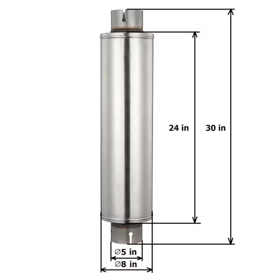 MAX-569612 Muffler 5" Center Inlet/5" Center Outlet OUT OF STEEL/ Car Exhaust/Exhaust pipe