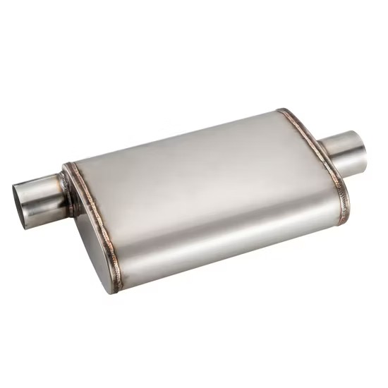MAX-569599 Premium 2.5" Offset Inlet Steel Muffler for Car Exhaust
