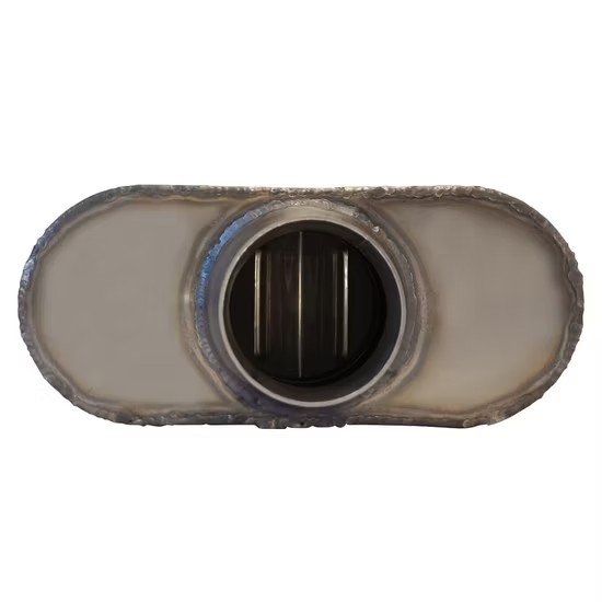 MAX-569452 Universal Muffler 2.25" Center Inlet/2.25" Center Outlet OUT OF STEEL/ Auto Exhaust/ Reversible Design