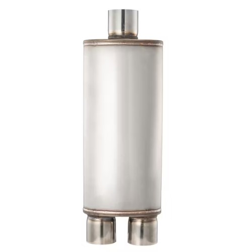 MAX-569537 Muffler 2.5" Center Inlet/2.5"x2 Offset Outlet OUT OF Stainless steel/ Car Exhaust/Exhaust Pipe/Tailpipe/Cylinder muffler