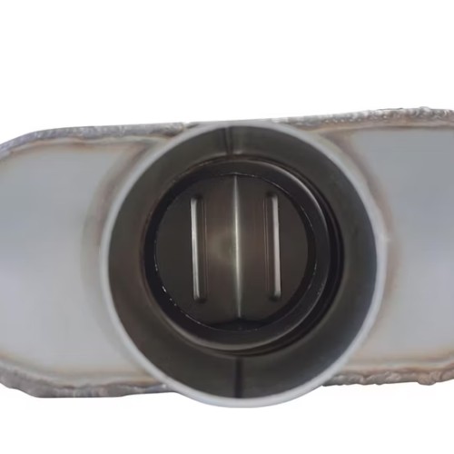 MAX-569469 Muffler 2.5" Offset Inlet/2.5" Center Outlet OUT OF STEEL/ Auto Exhaust system/Exhaust pipe