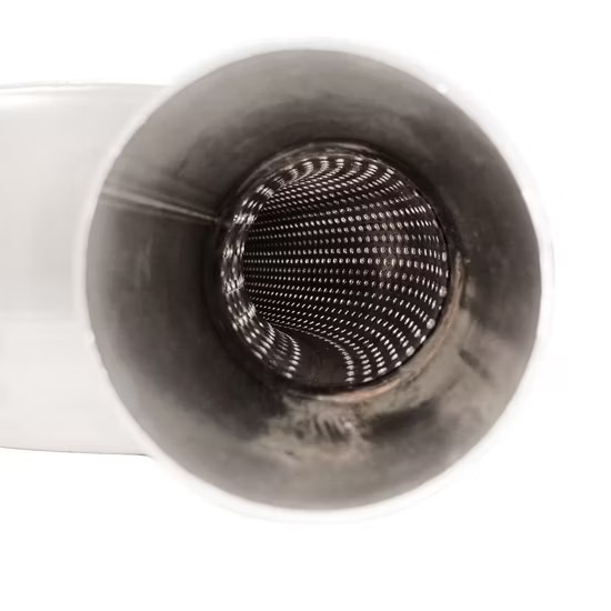 MAX-569575 Muffler Oval 2.5" Offset In / 2.5" Offset Out Stainless Steel Exhaust