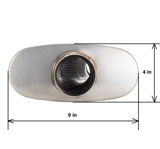 MAX-569599 Premium 2.5" Offset Inlet Steel Muffler for Car Exhaust