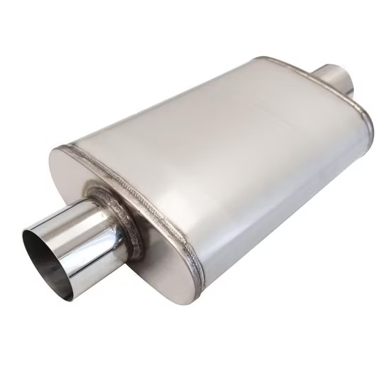 MAX-569568 Universal Muffler 3" Center Inlet/3" Center Outlet OUT OF STEEL/ Auto Exhaust/ Reversible Design