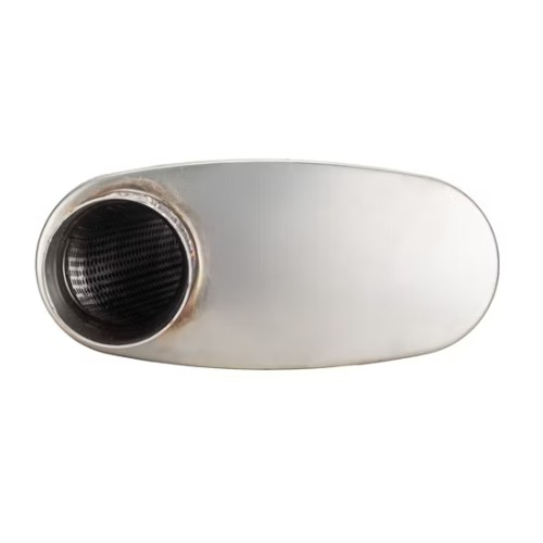 MAX-569599 Premium 2.5" Offset Inlet Steel Muffler for Car Exhaust