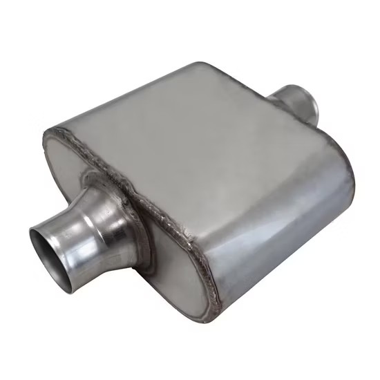 MAX-569452 Universal Muffler 2.25" Center Inlet/2.25" Center Outlet OUT OF STEEL/ Auto Exhaust/ Reversible Design