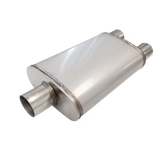 MAX-569520 Muffler 2.5" Center Inlet/2.5"x2 Offset Outlet OUT OF Stainless steel/ Car Exhaust/Ehaust Pipe/Tailpipe