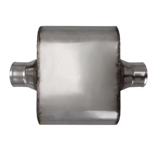 MAX-569452 Universal Muffler 2.25" Center Inlet/2.25" Center Outlet OUT OF STEEL/ Auto Exhaust/ Reversible Design