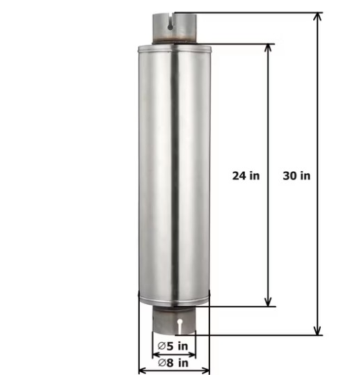 MAX-569612 Muffler 5" Center Inlet/5" Center Outlet OUT OF STEEL/ Car Exhaust/Exhaust pipe