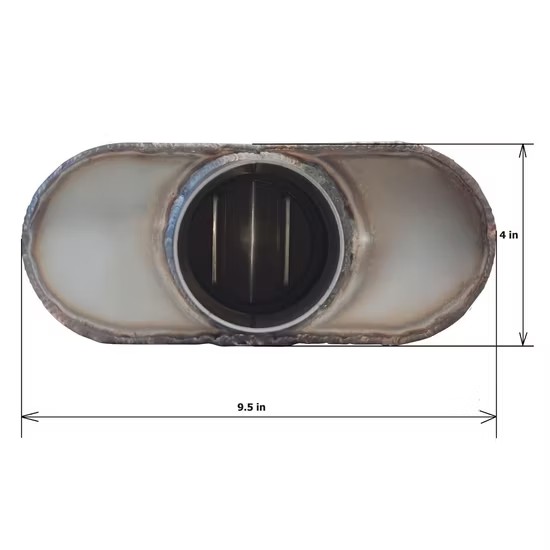 MAX-569469 Muffler 2.5" Offset Inlet/2.5" Center Outlet OUT OF STEEL/ Auto Exhaust system/Exhaust pipe